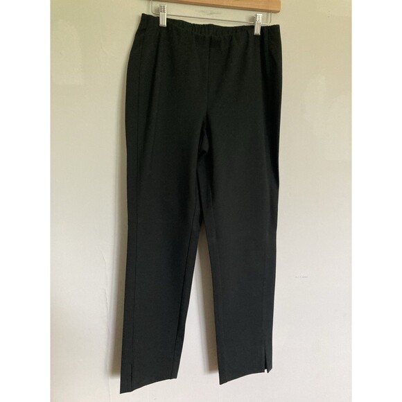 J. Jill Ponte Knit Pull On Pants SMALL Black Viscose Rayon Stretch Waist - Picture 1 of 6